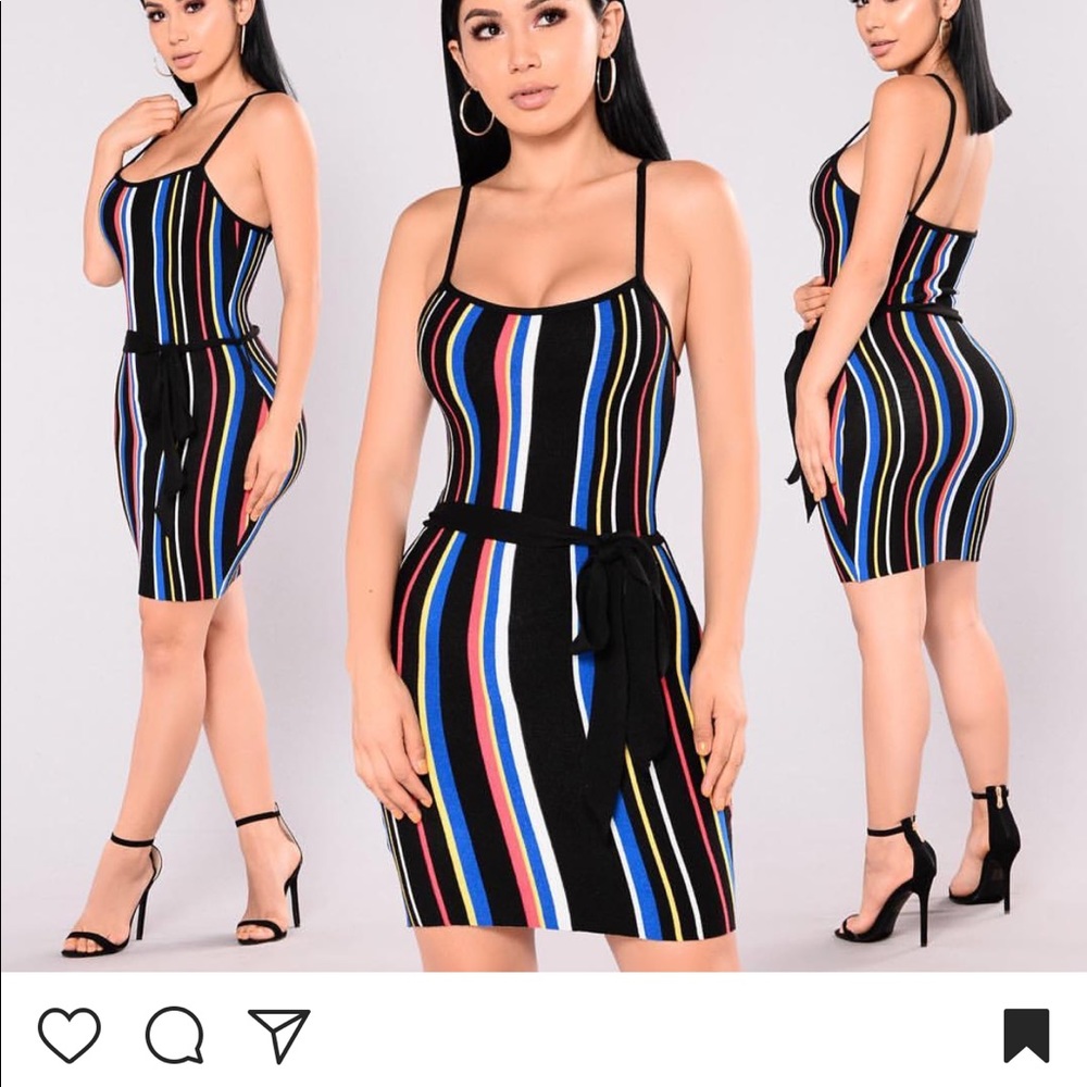 BRAND NEW Court Striped Dress- Fashion Nova